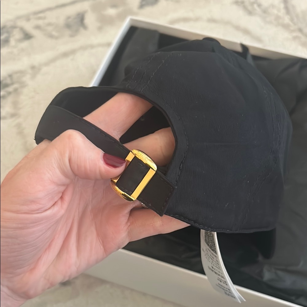 Celine Black Triomphe Cap with Cream Logo - Picture 2 of 7